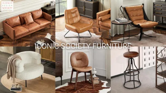 Chaise de salle à manger en cuir véritable, mobilier de bureau moderne, Loft, Royal, meubles de maison, tuyau en acier et métal
