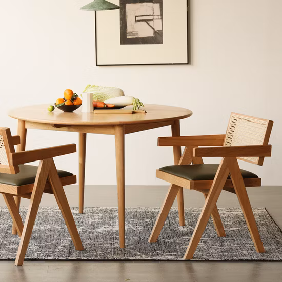 Fauteuil en rotin et caoutchouc en bois massif de style classique