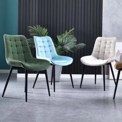 Meubles de salle de conception en gros jambe en métal nordique chaise de mariage en plein air milieu du siècle salle de restaurant moderne français simili cuir tissu velours chaise de salle à manger